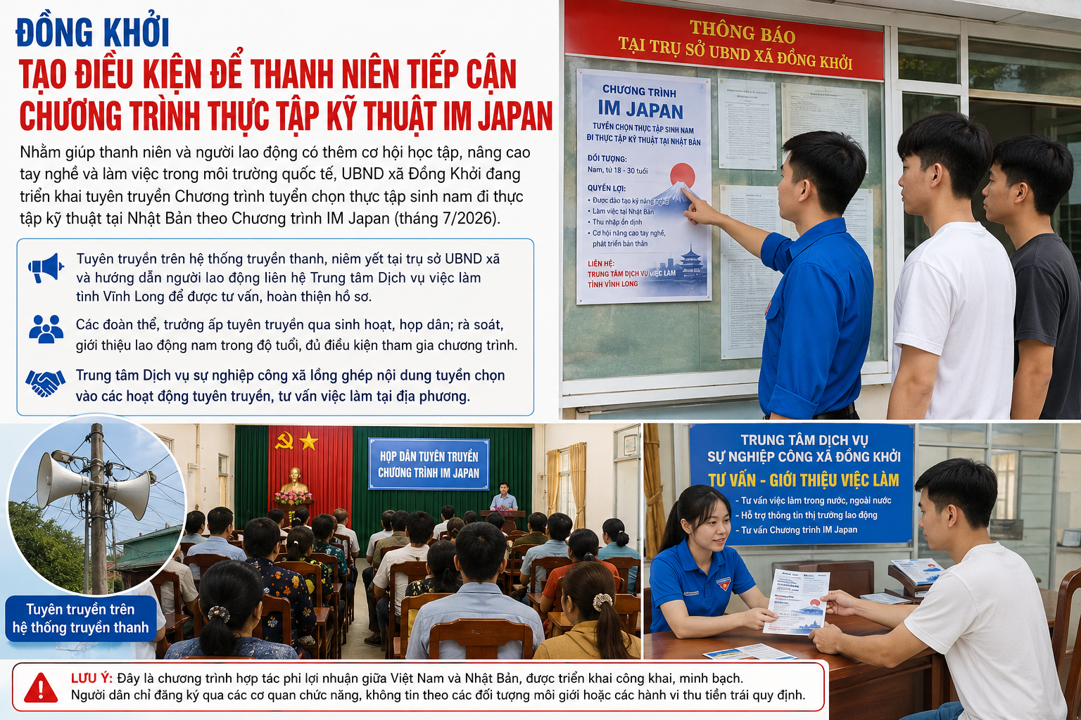 Đồng Khởi tạo điều kiện để thanh niên tiếp cận Chương trình thực tập kỹ thuật IM Japan