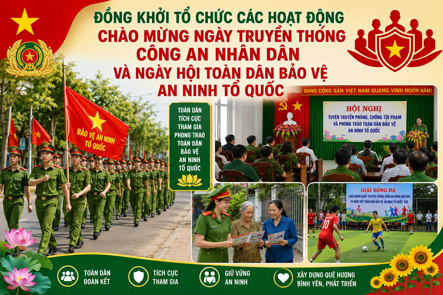 Đồng Khởi tổ chức các hoạt động chào mừng Ngày truyền thống Công an nhân dân và Ngày hội toàn dân bảo vệ an ninh Tổ quốc