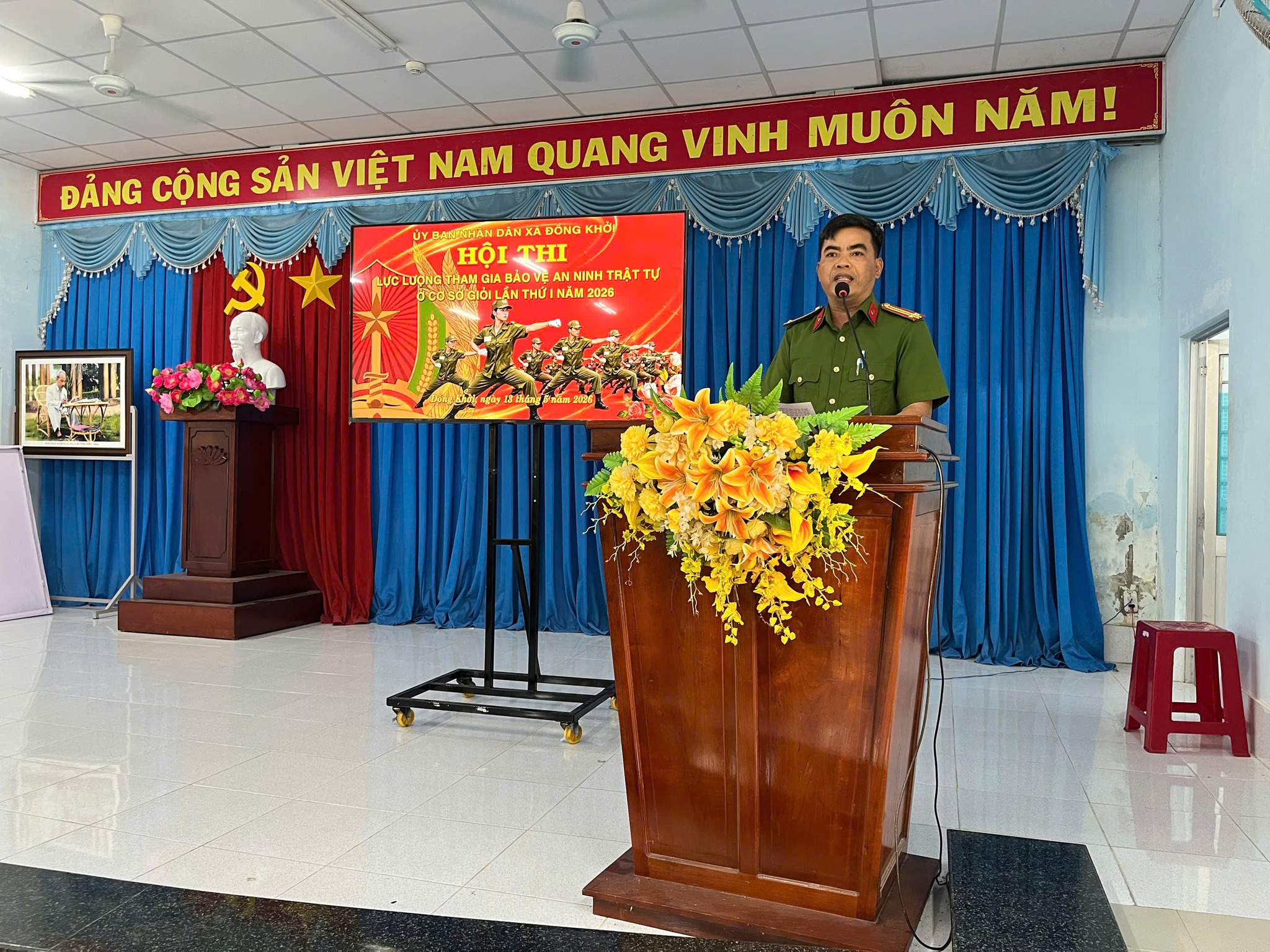 Xã Đồng Khởi tổ chức Hội thi lực lượng tham gia bảo vệ an ninh trật tự ở cơ sở giỏi, lần thứ nhất năm 2026