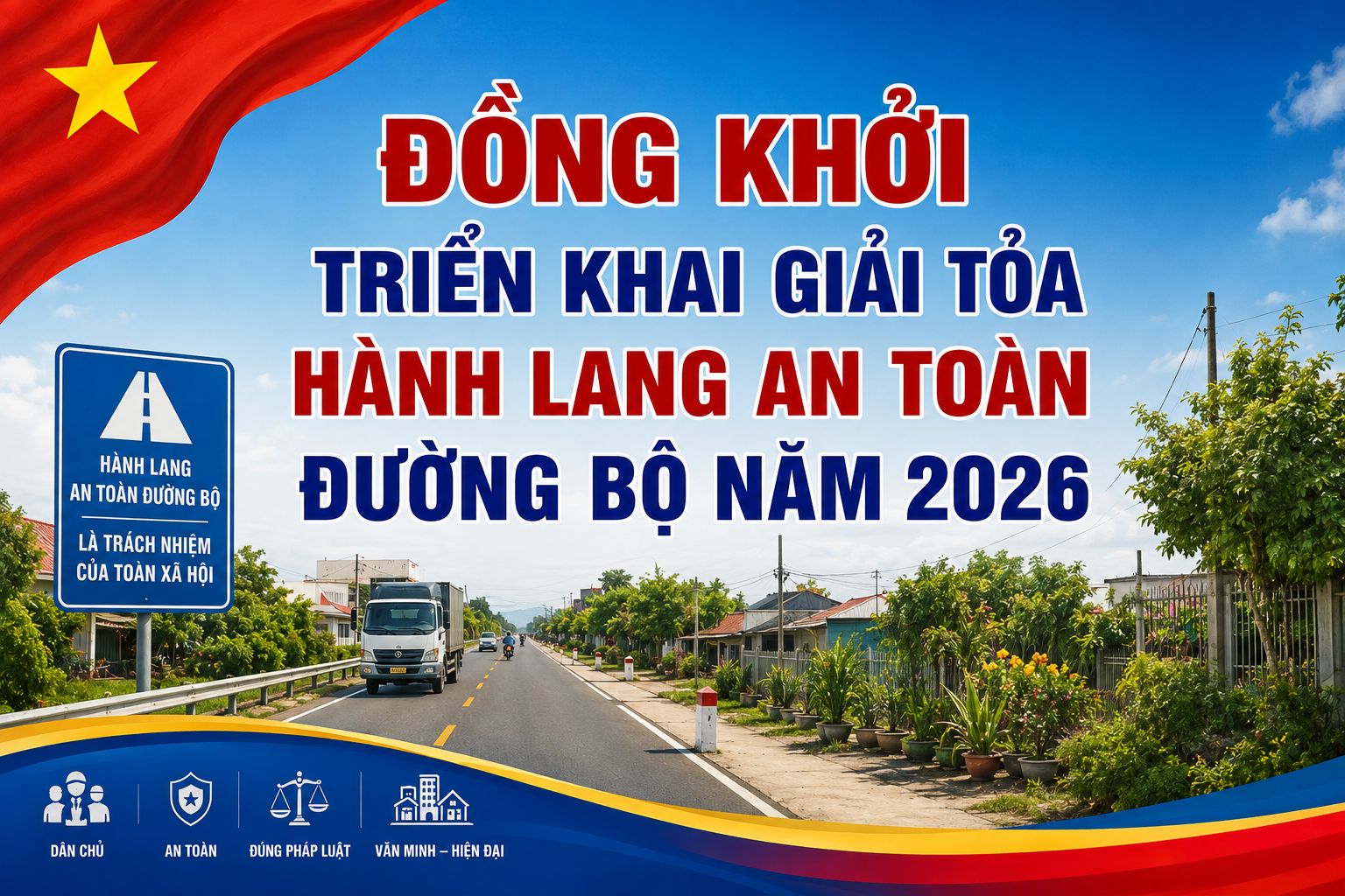 ĐỒNG KHỞI TRIỂN KHAI GIẢI TỎA HÀNH LANG AN TOÀN ĐƯỜNG BỘ NĂM 2026