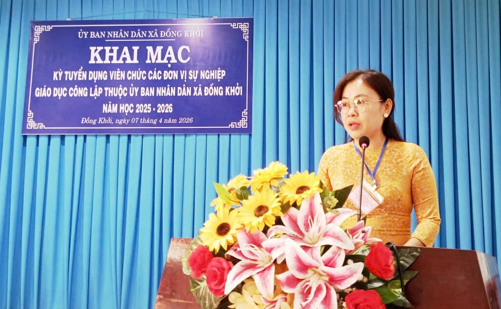 Xã Đồng Khởi khai mạc kỳ thi tuyển dụng viên chức các đơn vị sự nghiệp giáo dục công lập, năm học 2025-2026

