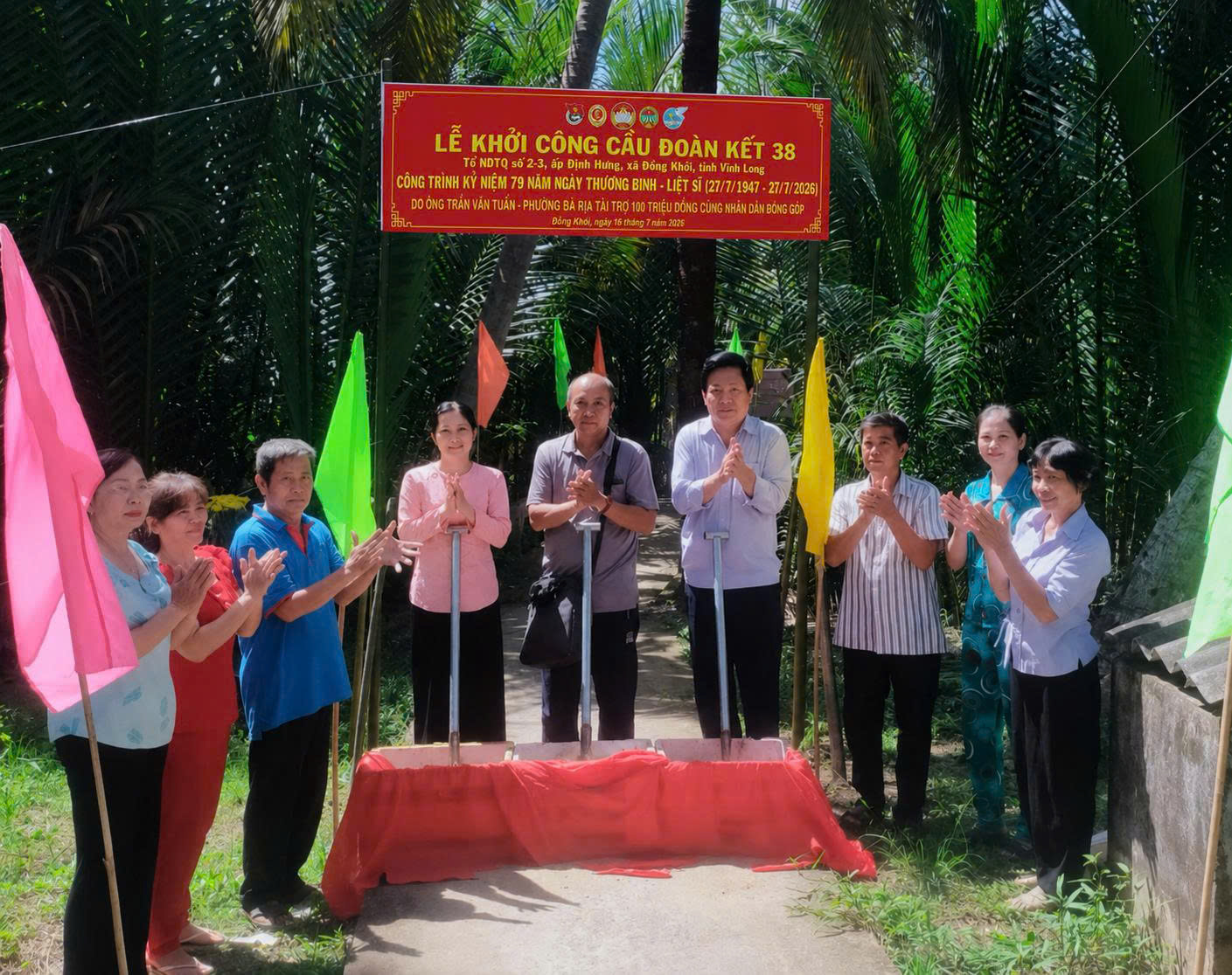 Ủy ban MTTQ Việt Nam xã Đồng Khởi khởi công xây dựng công trình cầu giao thông nông thôn chào mừng kỷ niệm 79 năm Ngày Thương binh - Liệt sĩ (27/7/1947 - 27/7/2026)
